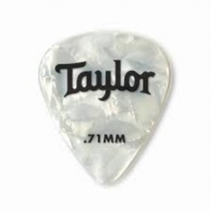 Taylor Celluloid 351 Picks, White Pearl, 0.71mm, 12-Pack